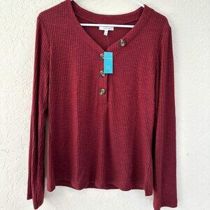 Maurices Long Sleeved Maroon Shirt
